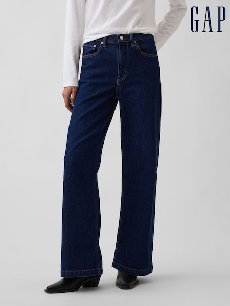Melnā mazgāšana - Gap High Waisted Stride Wide-leg Jeans
