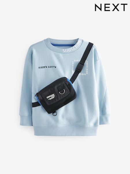 Blue Sub5cribe Bag Crew Neck Sweat Top (3-16yrs) (784656) | €6 - €7