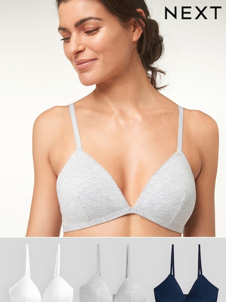 Navy Blue/Grey Marl/White First Bras 3 Pack (784803) | €17.50