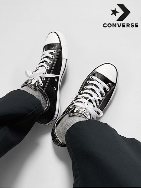 Converse Black Leather Ox Trainers (785542) | €93 - €100