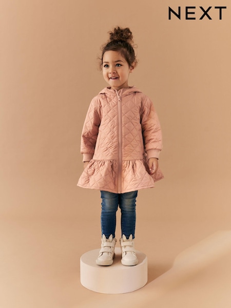 Camel Brown Shower Resistant Skirted Quilted Coat (3mths-7yrs) (785781) | €7 - €8