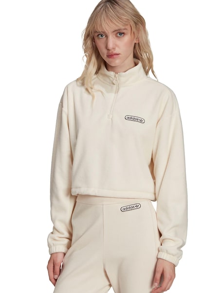 adidas Originals Cream Vintage Sports Half Zip Sweatshirt (785802) | €20
