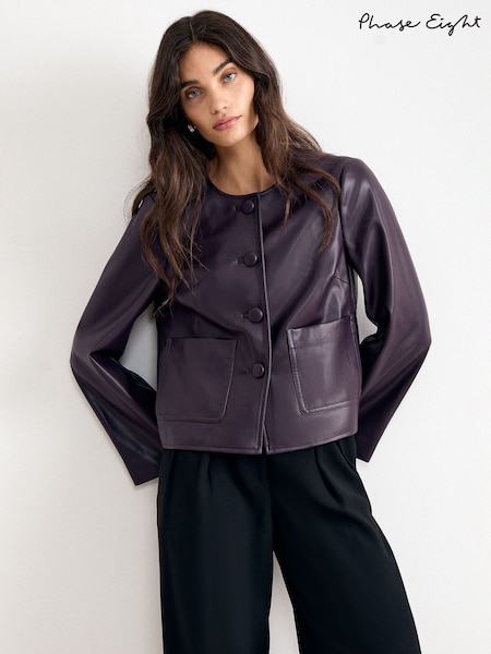 Fialová - Phase Eight Malina Pu Jacket