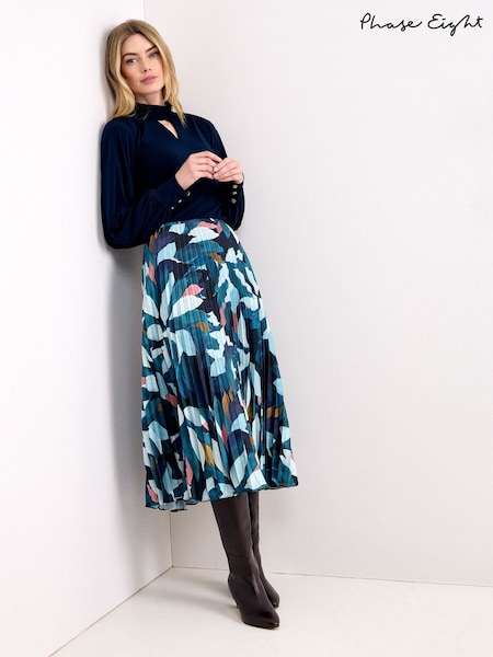 Azul - Falda estampada Phase Eight color ébano