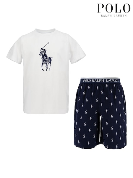 أزرق - Polo Ralph Lauren T-shirt And Shorts Set