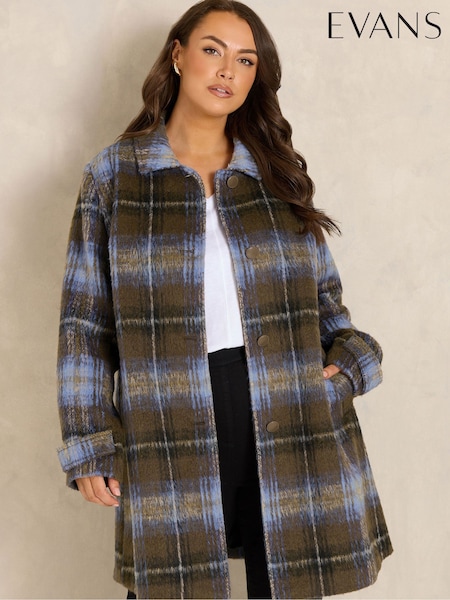 브라운 - Evans Check Swing Coat