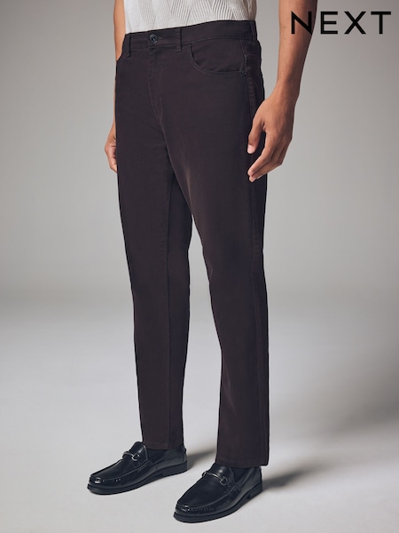 Burgundy Red Dark Slim Fit Soft Touch 5 Pocket Jean Style Trousers (787573) | €17.50