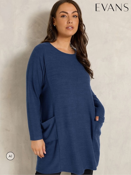 Blue - Evans Drop Pocket Tunic