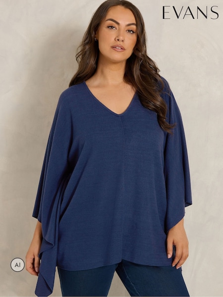 Blue - Evans Flat Cape Top