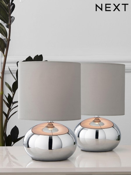 Chrome Pebble Twin Pack Table Lamp (787941) | €42