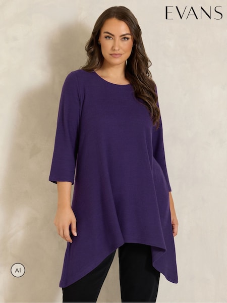 Purple - Evans Hanky Hem Top