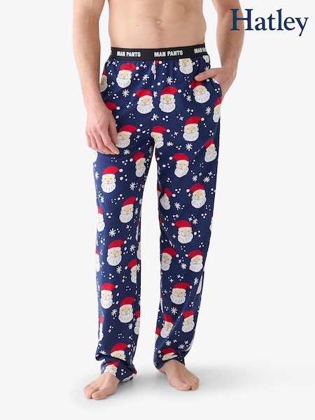 Blue - Regular Hatley Allover Santa Christmas Pyjamas