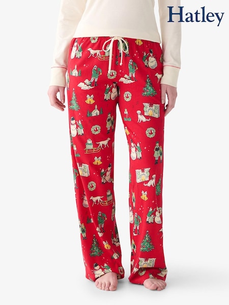 Rød - Hatley Vintage Julejoggebukser Pyjamas