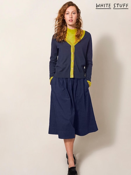 White Stuff Blue Charlotte Cord Midi Skirt (788375) | €50