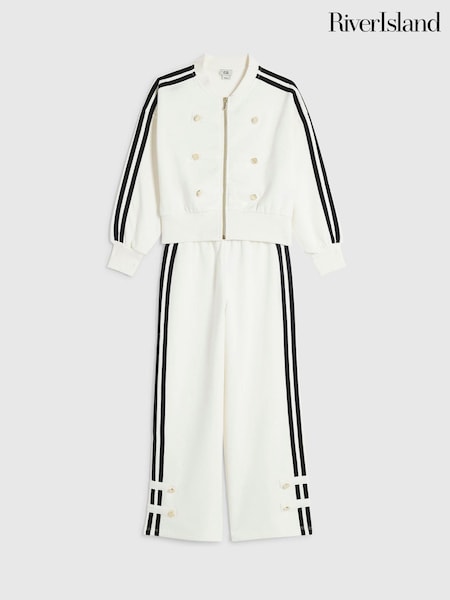 Cream - River Island Drummer Bomber Jacket & Trouser Set