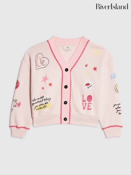 Pink - River Island Love Icon Cardigan