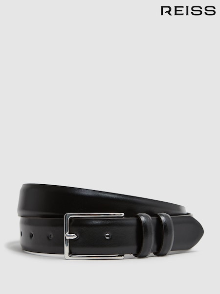Reiss Black Dante Smooth Leather Belt (788784) | €80