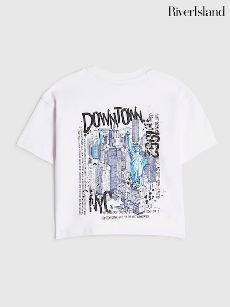 White - River Island Nyc Graphic Regular Fit T-shirt