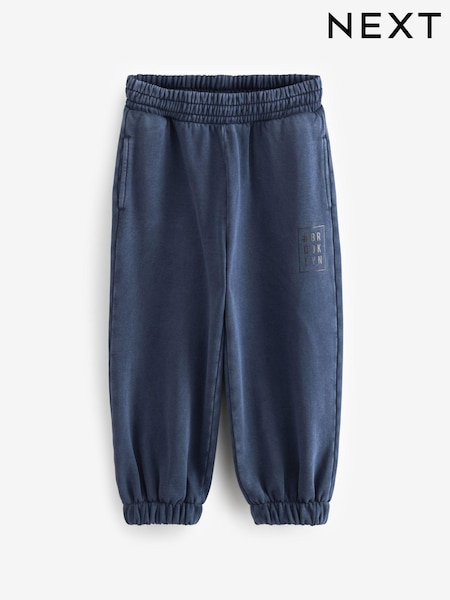 Indigo Blue Loose Fit 100% Cotton Garment Dyed Joggers (3-16yrs) (788853) | AED60 - AED78