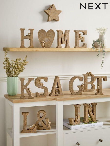 Natural Bertie the Bear Monogram Ornaments (789009) | €13