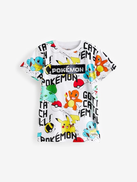 White 100% Cotton Flippy Sequin License T-Shirt (4-14yrs) (789131) | €11 - €14