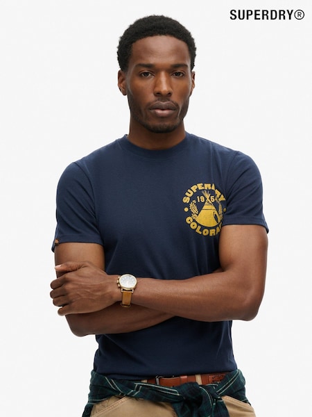 Superdry Blue Lo-Fi Outdoor Graphic T-Shirt (789433) | 148 QAR