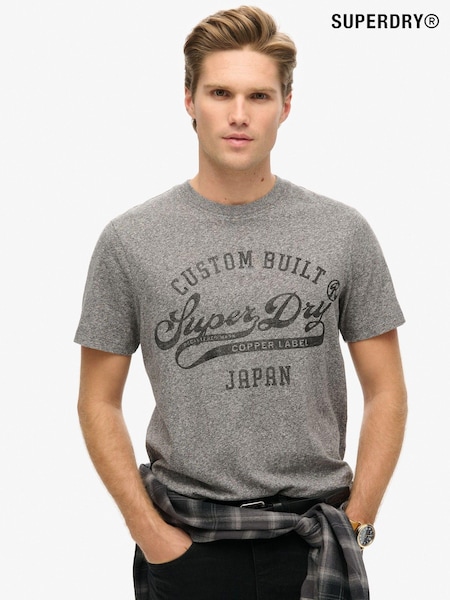 Superdry Light Grey 100% Cotton Copper Label Workwear T-Shirt (789435) | 148 QAR