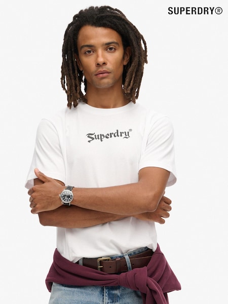 Superdry White 100% Cotton Retro Rock Graphic T-Shirt (789464) | €43