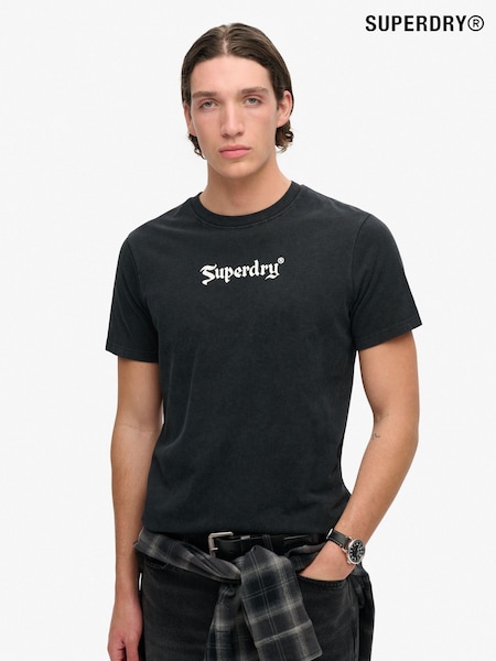Superdry Black 100% Cotton Retro Rock Graphic T-Shirt (789526) | R$ 295