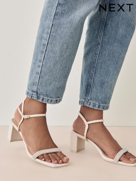 Телесный - Forever Comfort® Diamanté Block Heel Sandals (789614) | €19