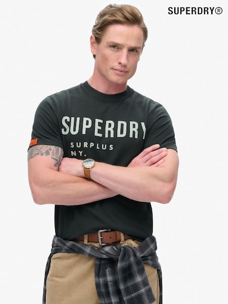 Superdry Black 100% Cotton Surplus Graphic T-Shirt (789915) | € 45