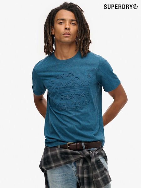 Superdry Teal Grit Embossed Vl Graphic T-Shirt (789961) | €45