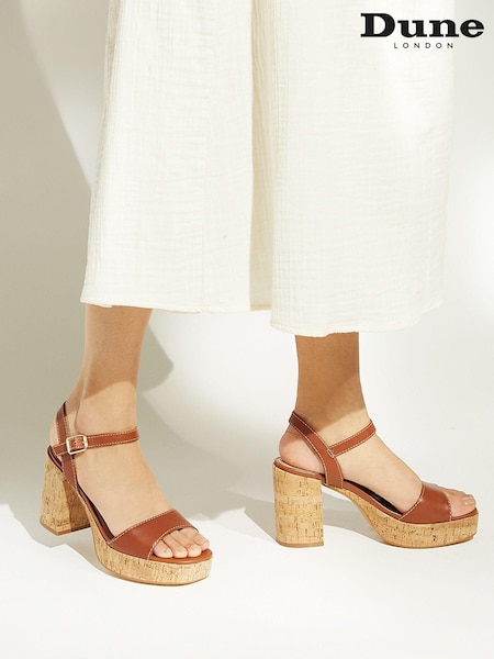 Коричневый - Dune London Platform Block Heel Jodi Sandals (789964) | €31