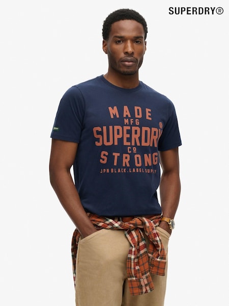 Superdry Nautical Navy Machined Goods Workwear T-Shirt (790019) | €45