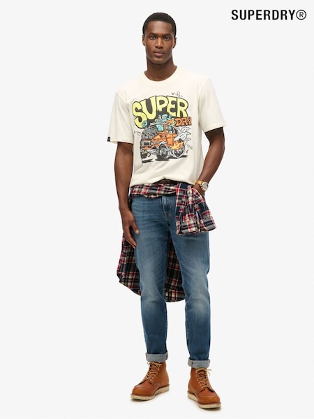 Superdry White 100% Cotton Dragnut Odd Rods Loose T-Shirt (790104) | €45