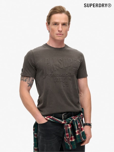 Superdry Vintage Black 100% Cotton Embossed Logo Graphic T-Shirt (790126) | R$ 295