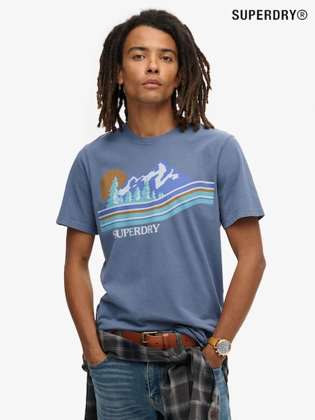 modra - Superdry 100% Cotton Outdoor Graphic Stripe T-Shirt (790211) | € 43