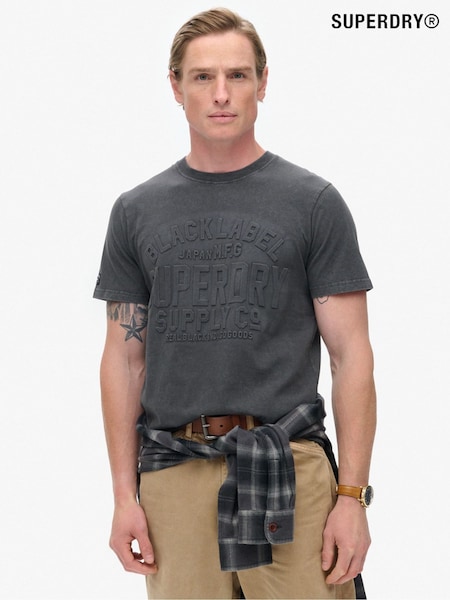 Superdry Black 100% Cotton Embossed Logo Graphic T-Shirt (790305) | R$ 295