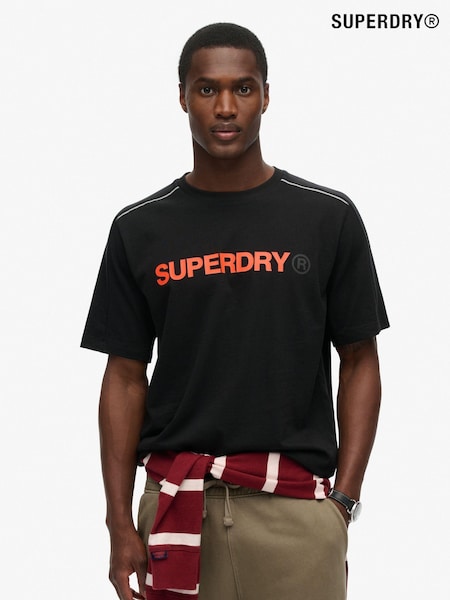 Superdry Black Relaxed 100% Cotton Sport Tech Logo T-Shirt (790308) | €46