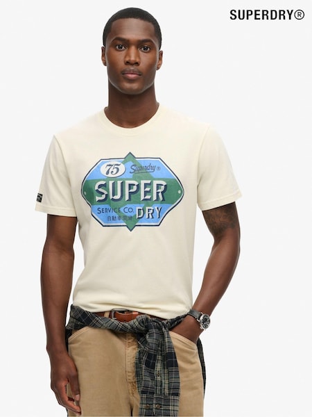 Superdry White 100% Cotton Gasoline Workwear T-Shirt (790329) | R$ 295