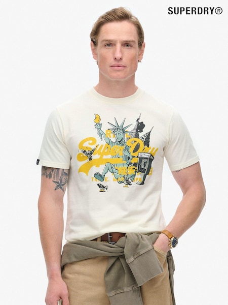 Superdry Off White New York VL Graphic T-Shirt (790582) | €45