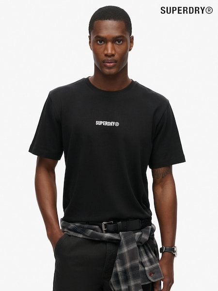 Superdry Black Micro Logo Graphic Loose 100% Cotton T-Shirt (790603) | € 45