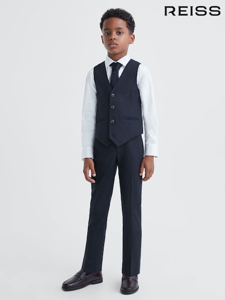 Reiss Navy Hope 3-9 yrs Wool Blend Waistcoat (790618) | kr962