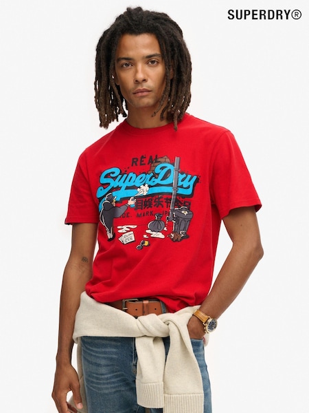 Superdry Optic Pitch Red New York VL Graphic T-Shirt (790696) | R$ 295