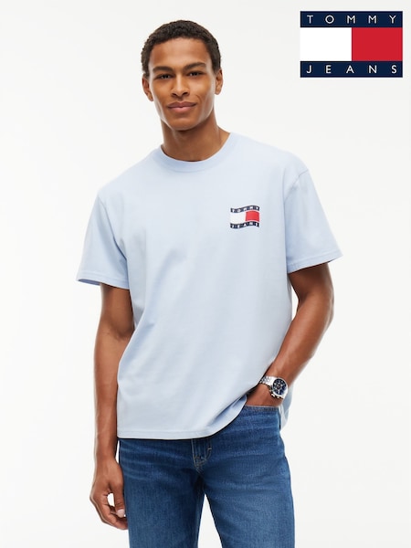 Blue - Regular Tommy Jeans Wavy Flag Back Logo Relaxed T-shirt
