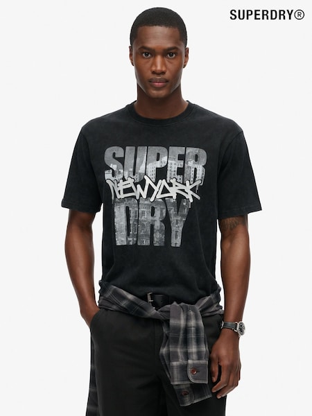 Superdry Black Loose 100% Cotton Photographic Skate T-Shirt (790824) | €46