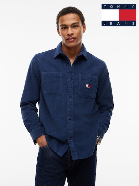 Теңіз көк - Regular Tommy Jeans Relaxed Fit Patch Pocket Corduroy Shirt