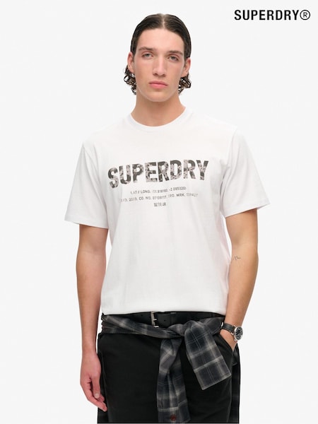 Superdry Brilliant White Loose Fit Utility Sport Logo 100% Cotton T-Shirt (790921) | € 45