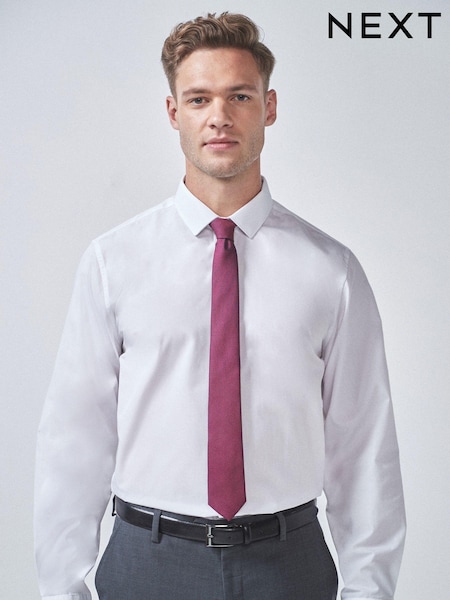 White Regular Fit 100% Cotton Single Cuff Shirt (790940) | 80 zł - 87 zł