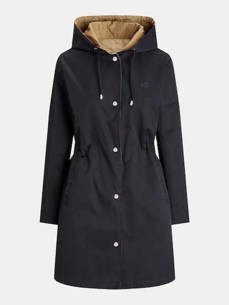 Lauren Ralph Lauren Navy Blue Water Repellent Reversible Hooded Anorak (790945) | €185
